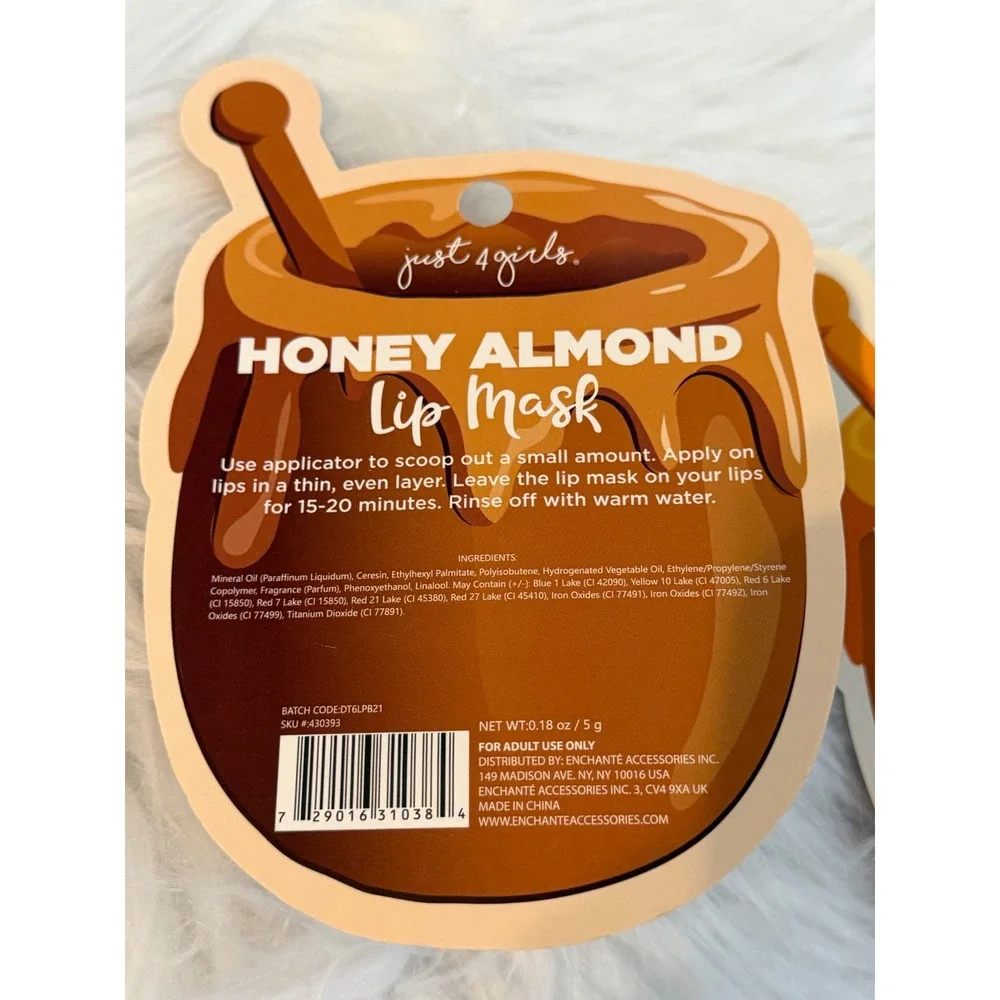 Just 4 Girls Honey Bee Mine Lip Mask Set Honey Almond & Honey Vanilla 2 Pack
